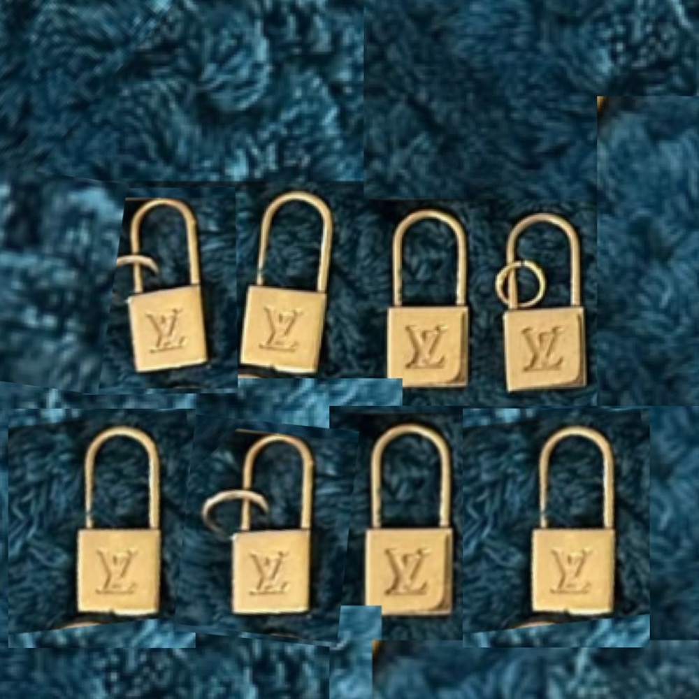 Authentic Louis Vuitton Brass Lock Charms from Vintage Vernis Backpack